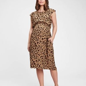 Gap Maternity Smocked Flutter Sleeve Dress Sz. M